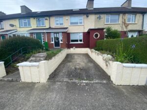 Asphalt driveway with Connemara walling completed 1