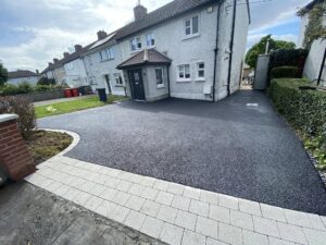 Tarmac driveway completed in Ballymun North Dublin with granite border 02